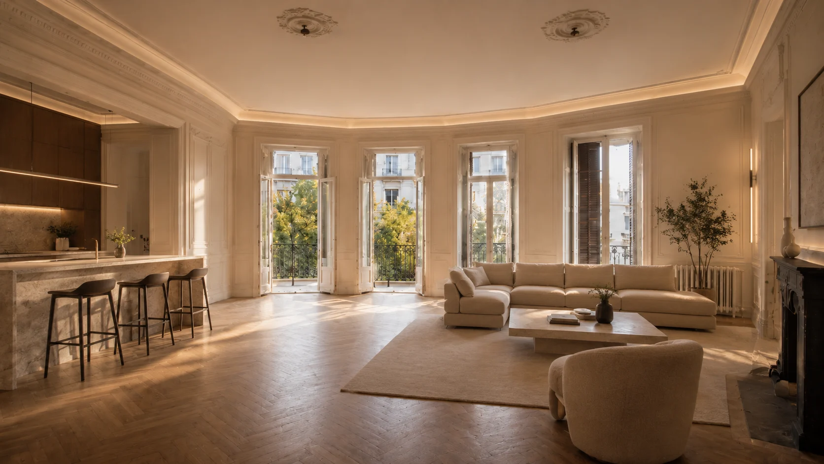 Renovated prime apartment in Madrid after refurbishment